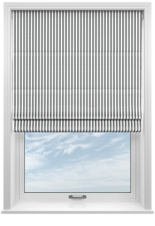 Lace Stripes, Jet - Roman Blind
